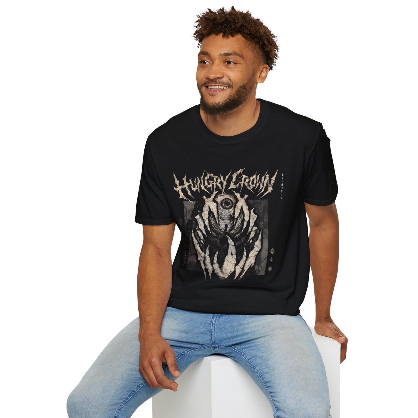 Hungry Crown Band Tee — Gothic Eye Graphic T-Shirt