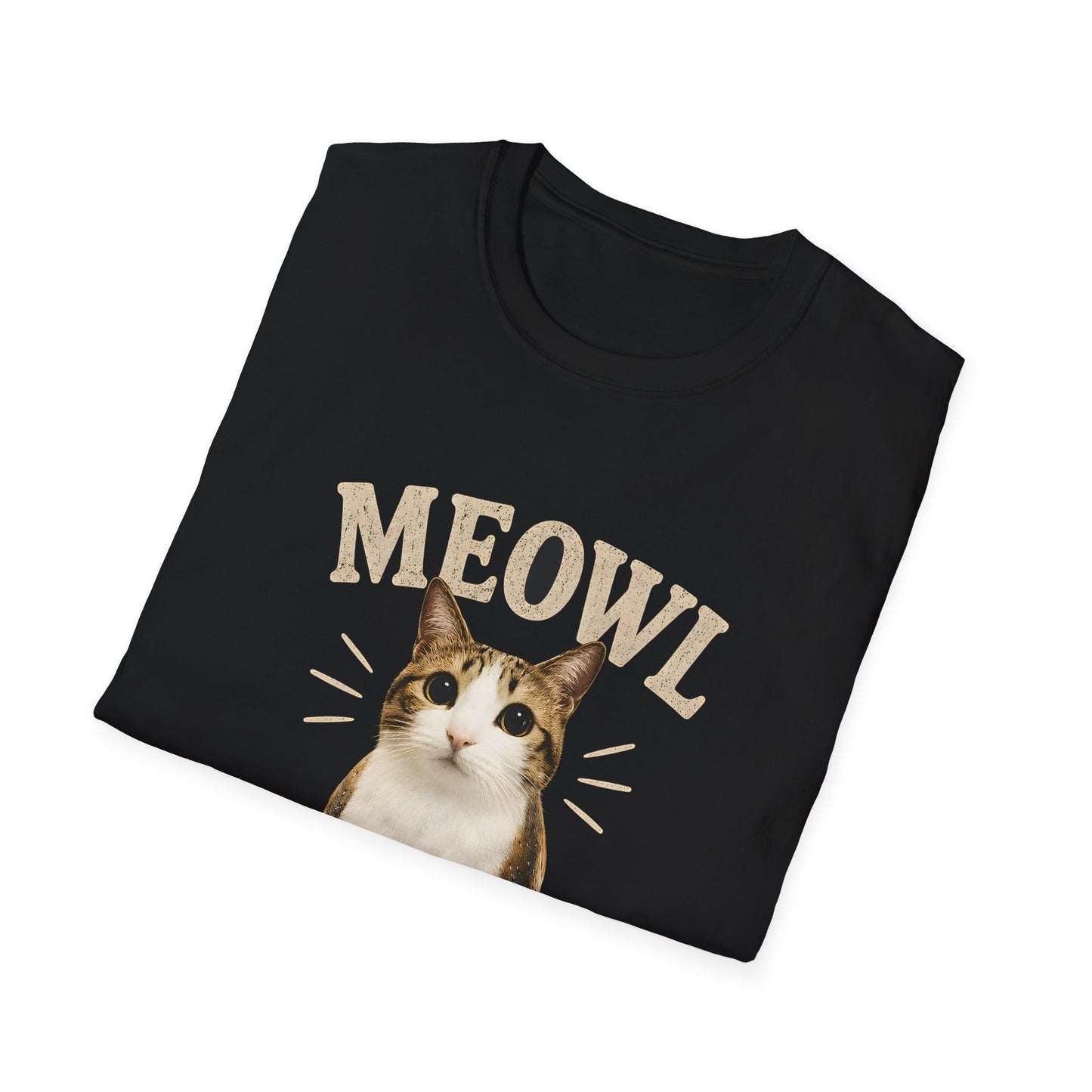 Cat T-Shirt — "MEOWL" Cute Vintage Cat Graphic Tee for Cat Lovers