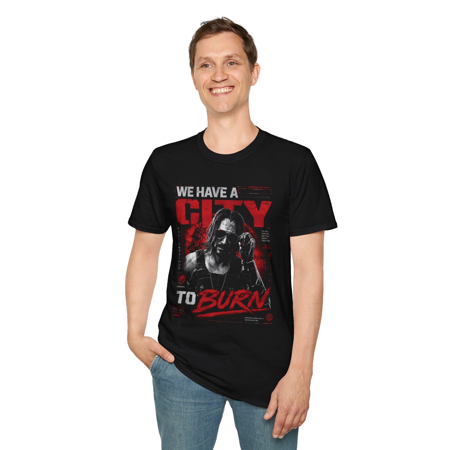 We Have a City to Burn T‑Shirt — Johnny Silverhand T Shirt Graphic Tee