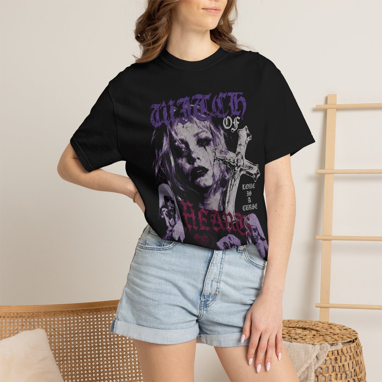 Witch of Hellhouse Graphic T-Shirt — Gothic Horror Vintage Nun Design