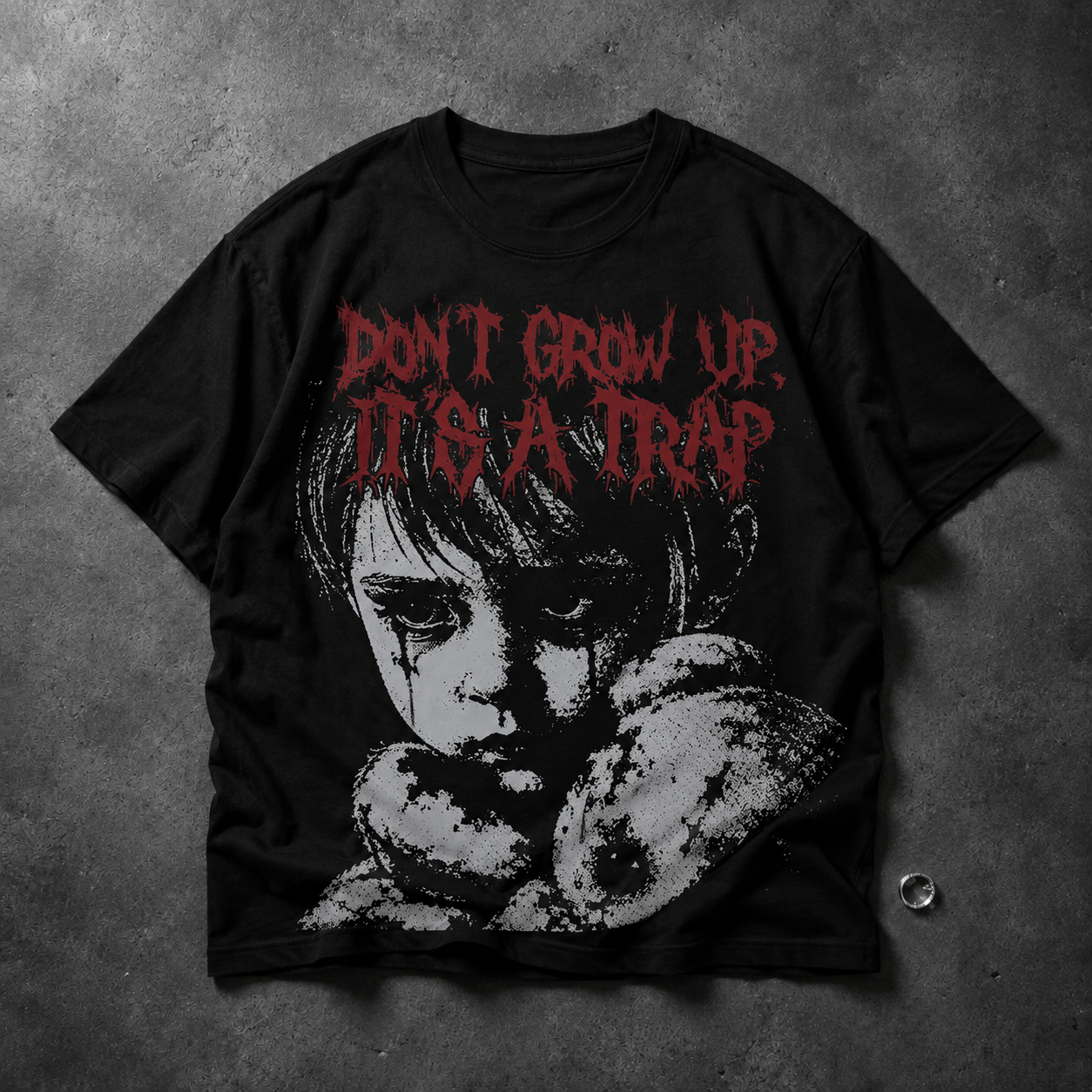 "Don't Grow Up, It's a Trap" Retro Gothic Horror Tee