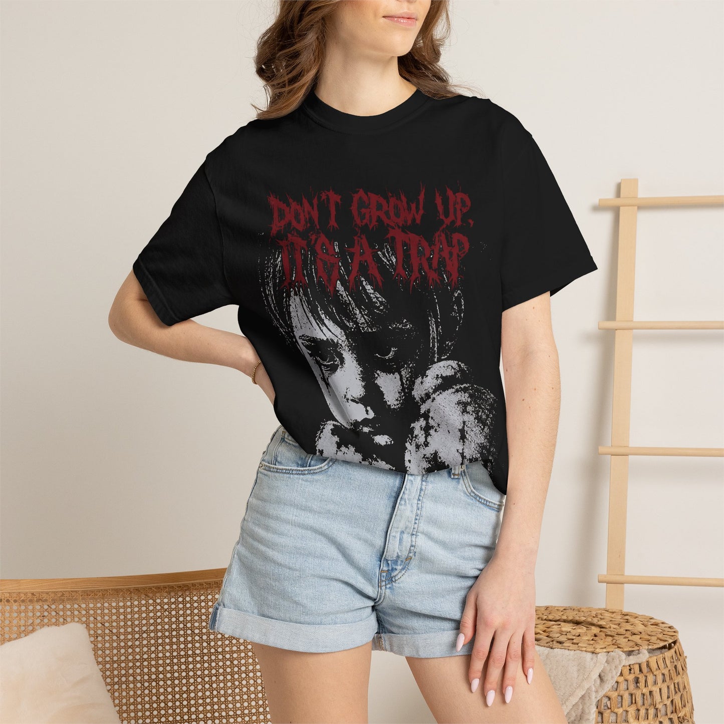 "Don't Grow Up, It's a Trap" Retro Gothic Horror Tee