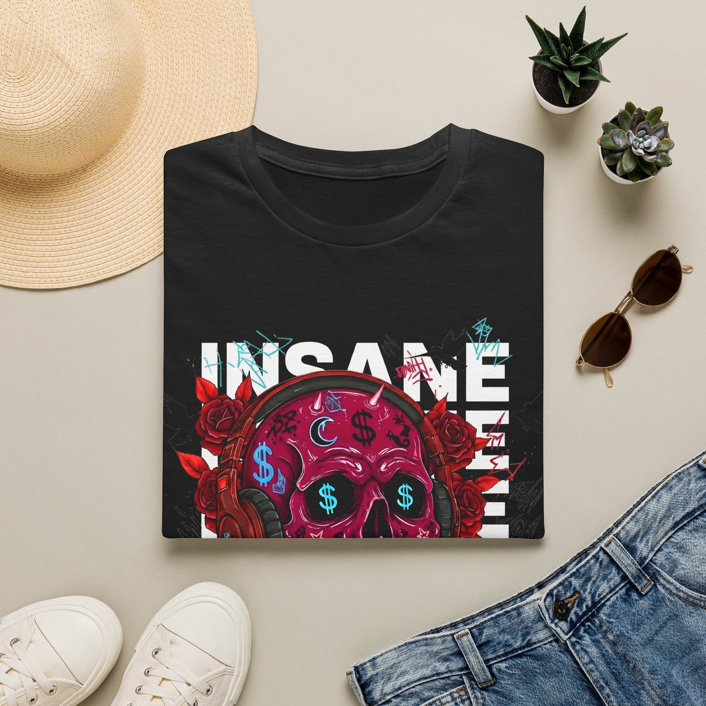 Money Is Turning Me Insane T-Shirt — Gothic Rose Graphic Tee