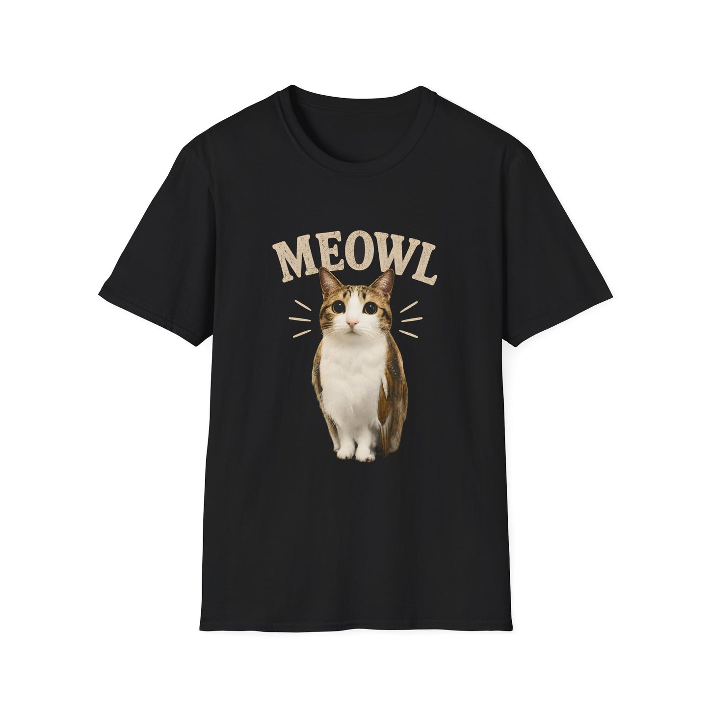 Cat T-Shirt — "MEOWL" Cute Vintage Cat Graphic Tee for Cat Lovers
