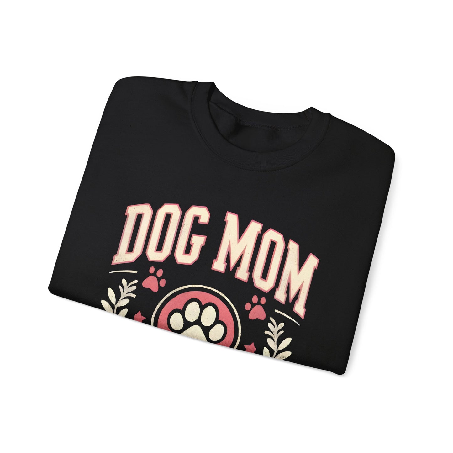 Dog Mom University Sweatshirt – Cute Paw Crest Crewneck for Dog Lovers
