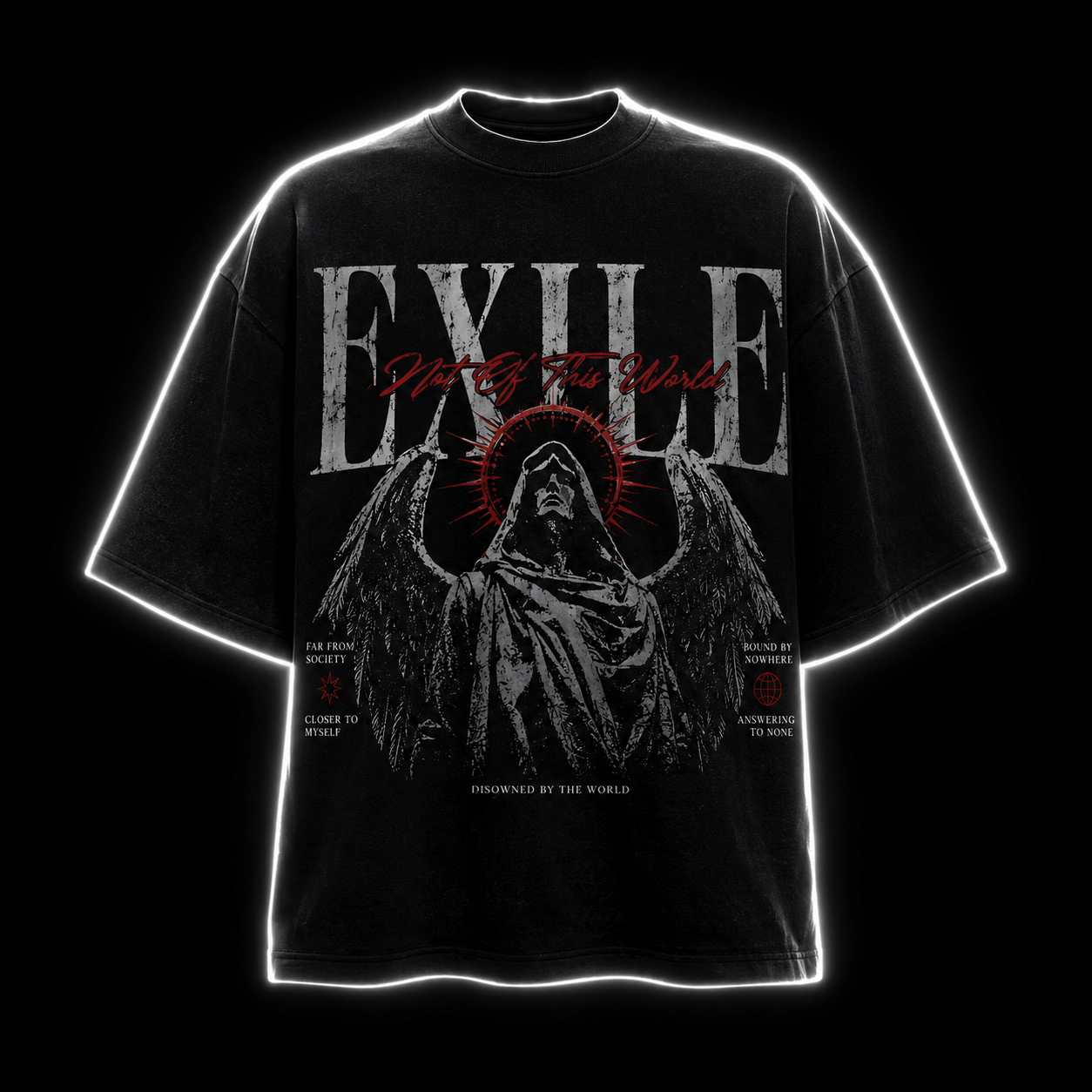 Exile Gothic Angel T‑Shirt — Dark Vintage Rock Tee