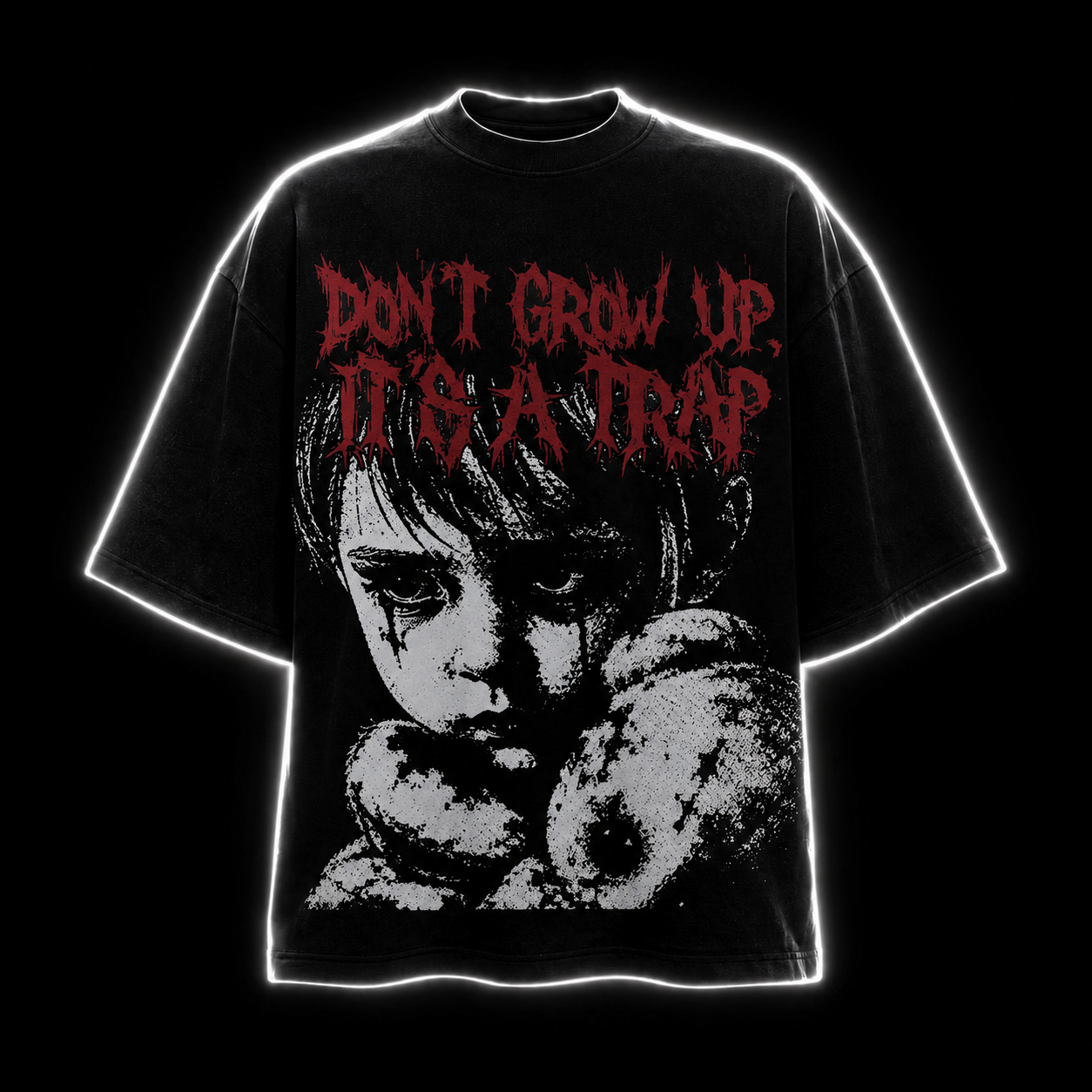 "Don't Grow Up, It's a Trap" Retro Gothic Horror Tee
