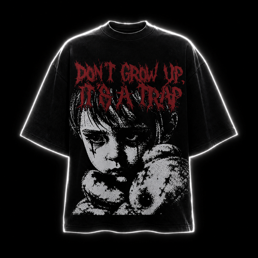 "Don't Grow Up, It's a Trap" Retro Gothic Horror Tee