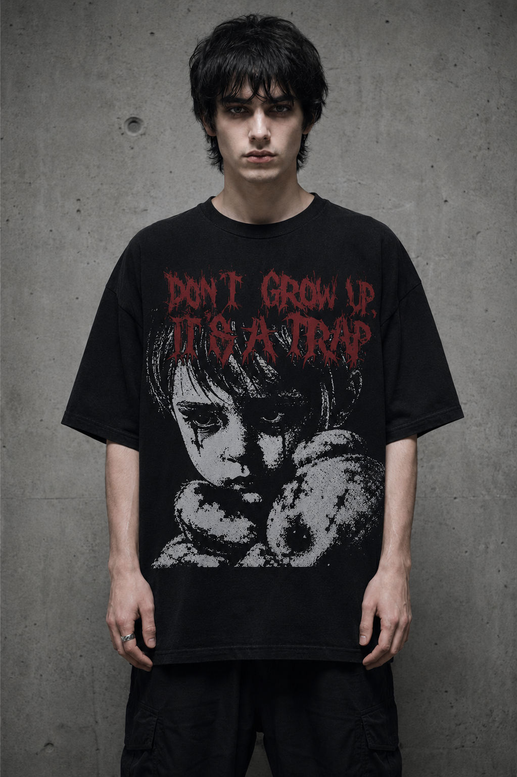 "Don't Grow Up, It's a Trap" Retro Gothic Horror Tee