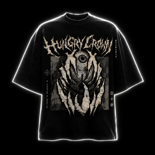 Hungry Crown Band Tee — Gothic Eye Graphic T-Shirt