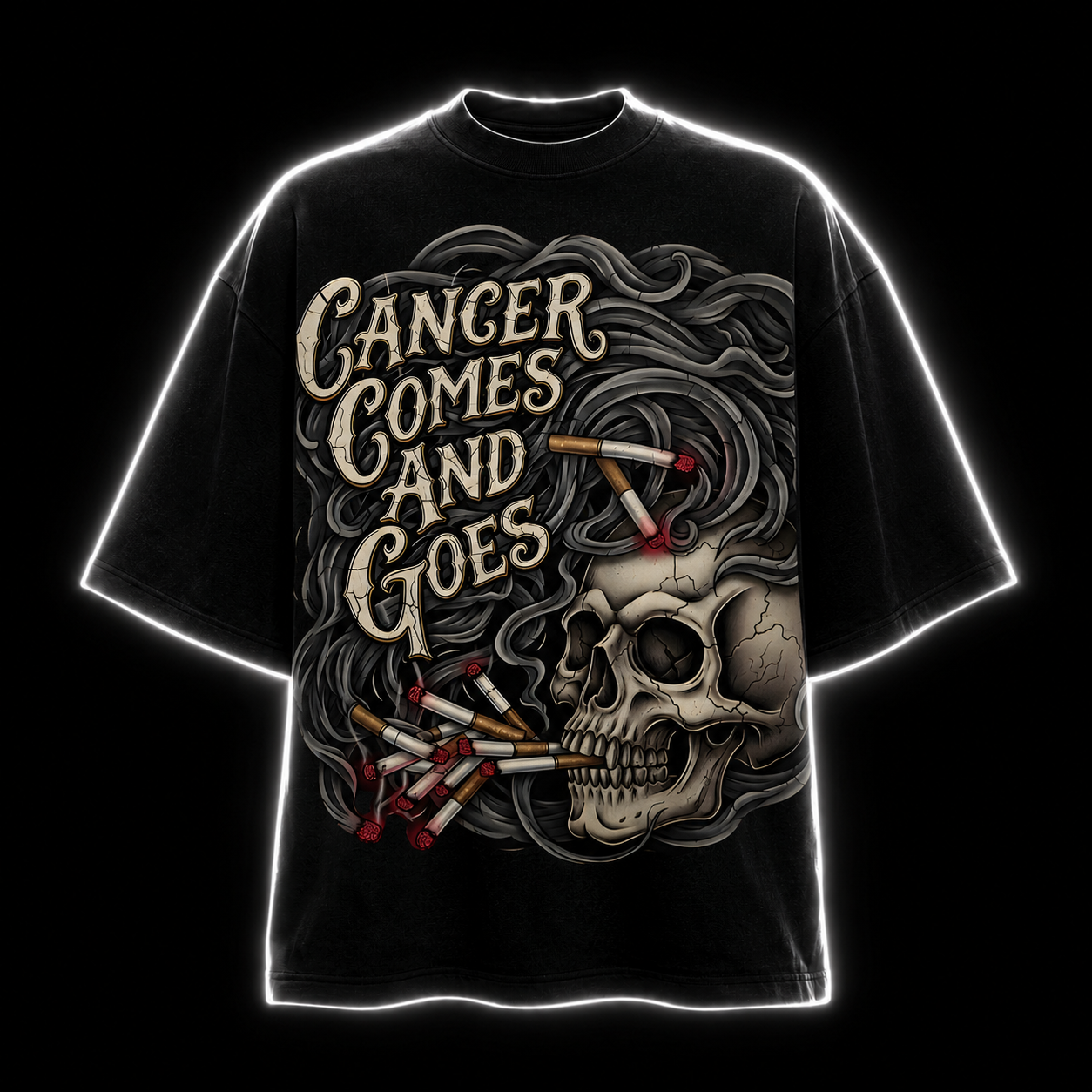 Skull 'Cancer Comes and Goes' Graphic T-Shirt