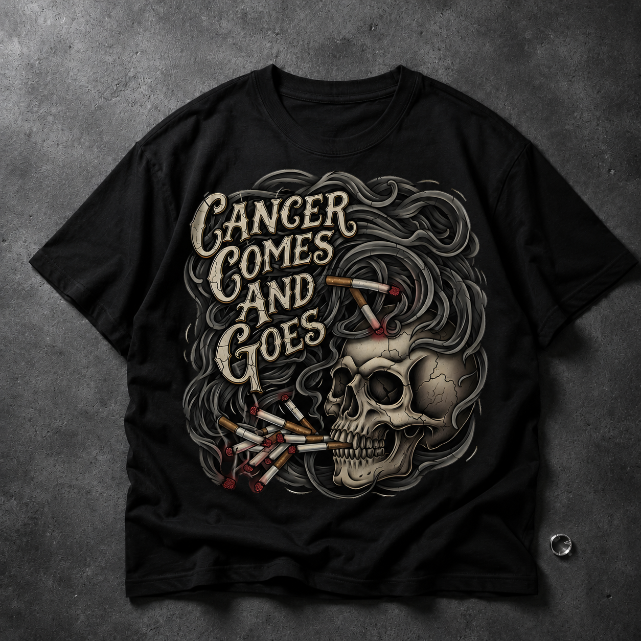Skull 'Cancer Comes and Goes' Graphic T-Shirt