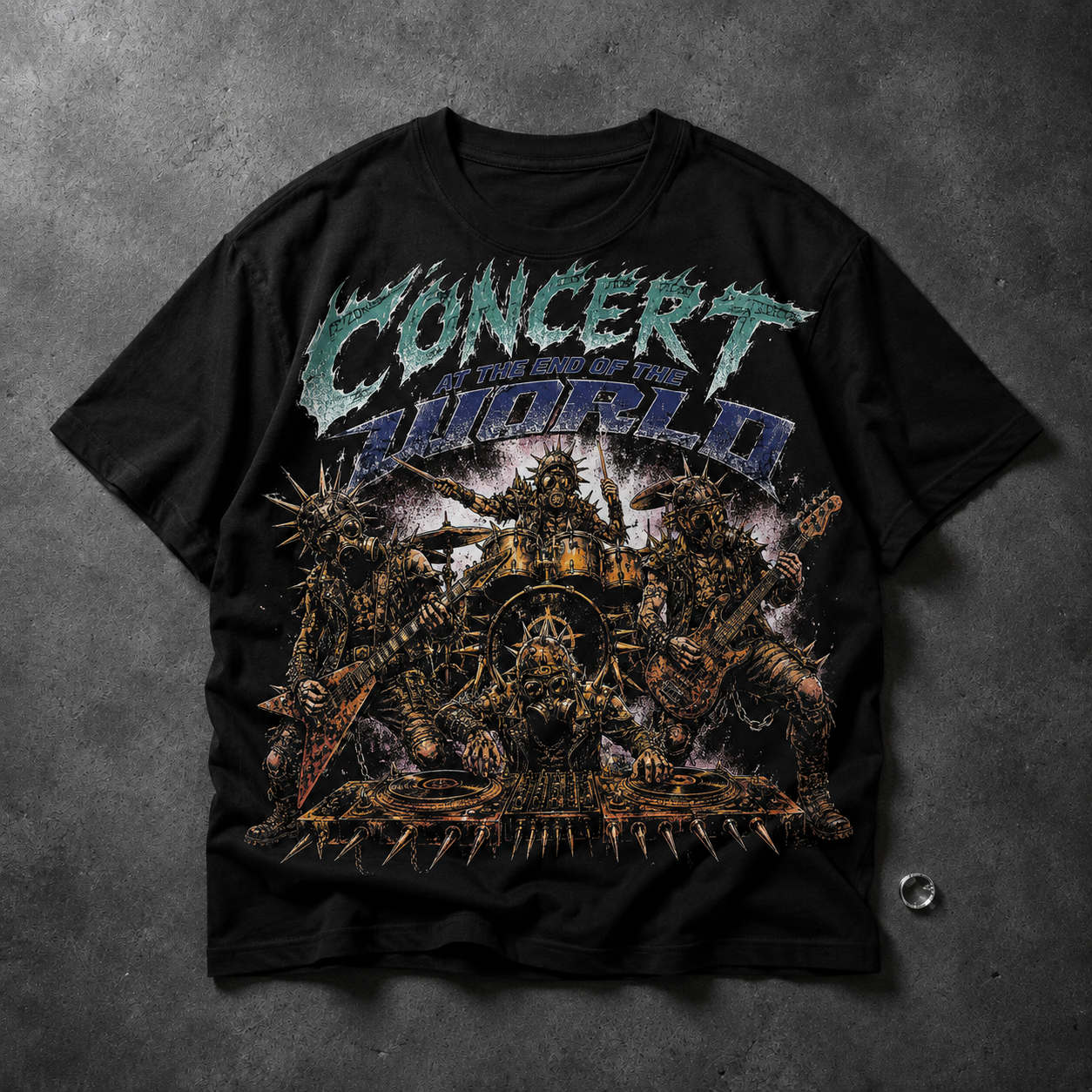 Concert Brawl Graphic Tee — Vintage Rock Band Stage Illustration