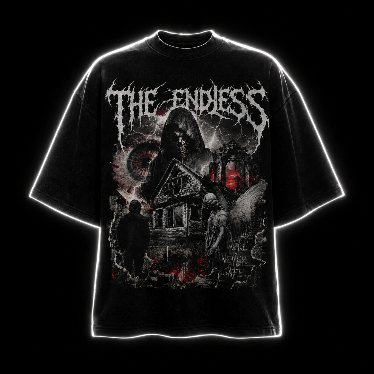The Endless Gothic Horror T-Shirt — Haunted House Reaper Band Tee