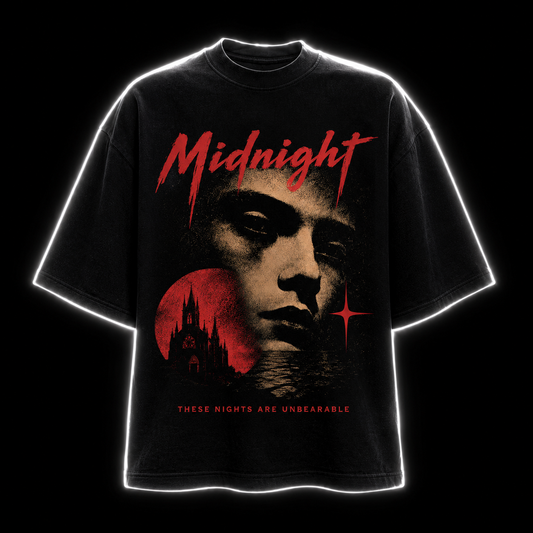 Midnight Portrait T-Shirt — Retro Horror Face Graphic Tee