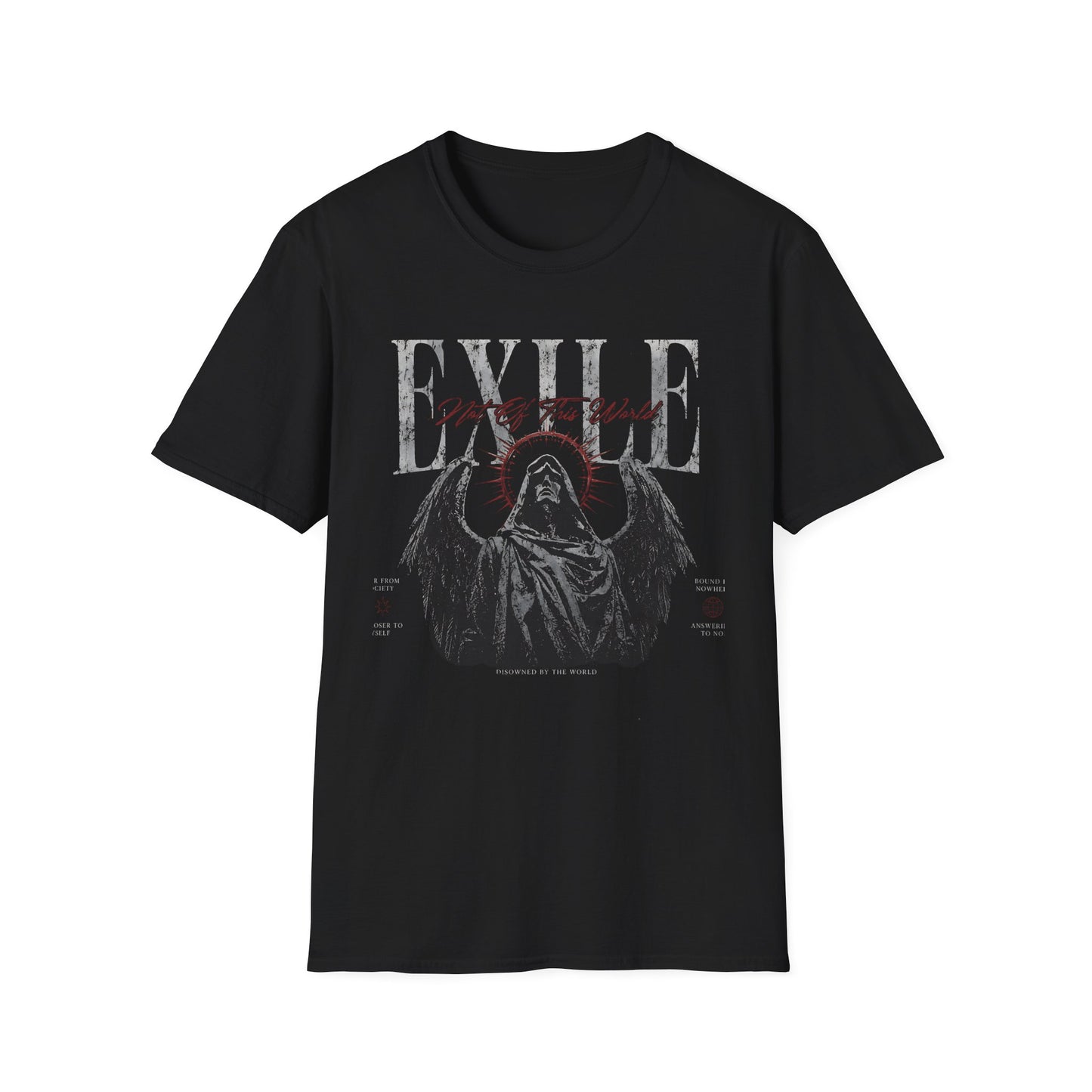 Exile Gothic Angel T‑Shirt — Dark Vintage Rock Tee