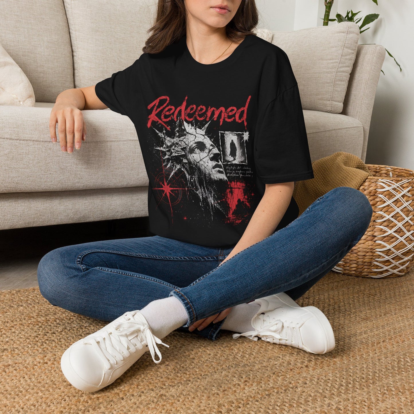Redeemed Graphic T-Shirt — Christian Faith Jesus Crown of Thorns Tee