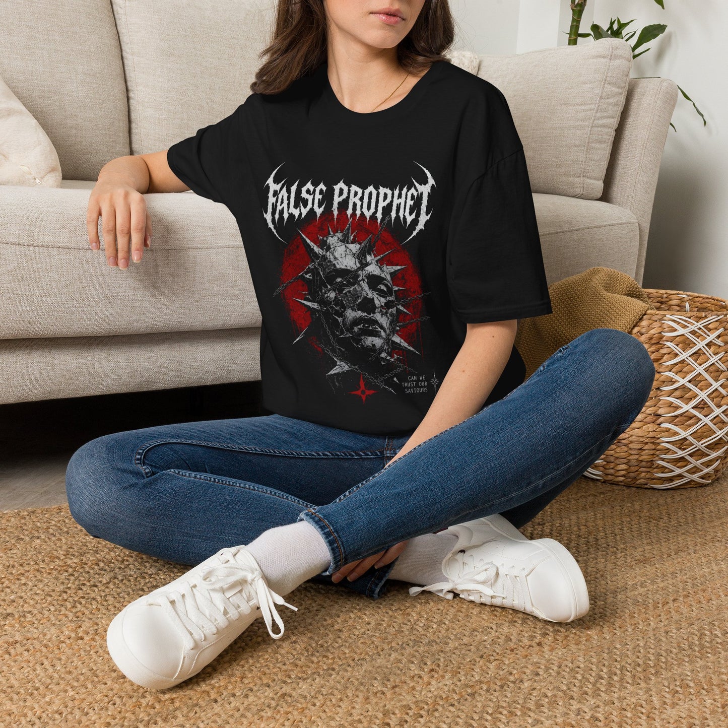 Band Tee — "False Prophet" Graphic T-Shirt (Distressed Metal Logo)