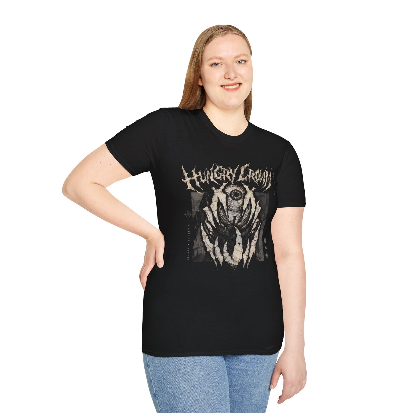 Hungry Crown Band Tee — Gothic Eye Graphic T-Shirt