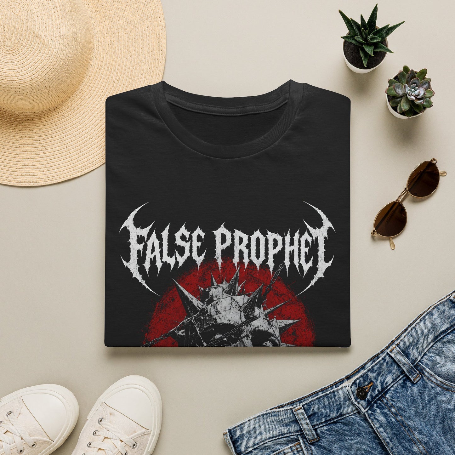 Band Tee — "False Prophet" Graphic T-Shirt (Distressed Metal Logo)