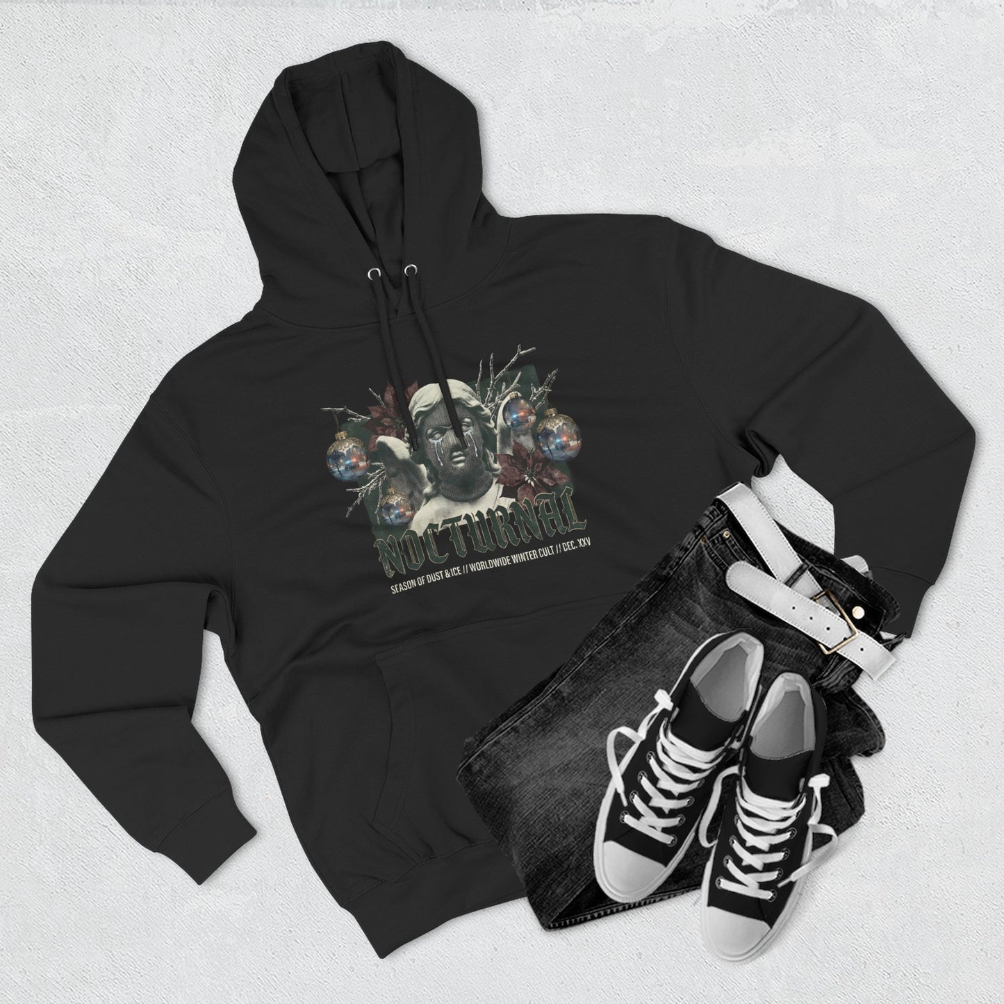 Hoodie — Creepy Carnival Mask Graphic Fleece Hoodie