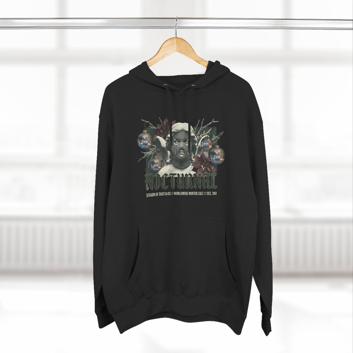 Hoodie — Creepy Carnival Mask Graphic Fleece Hoodie