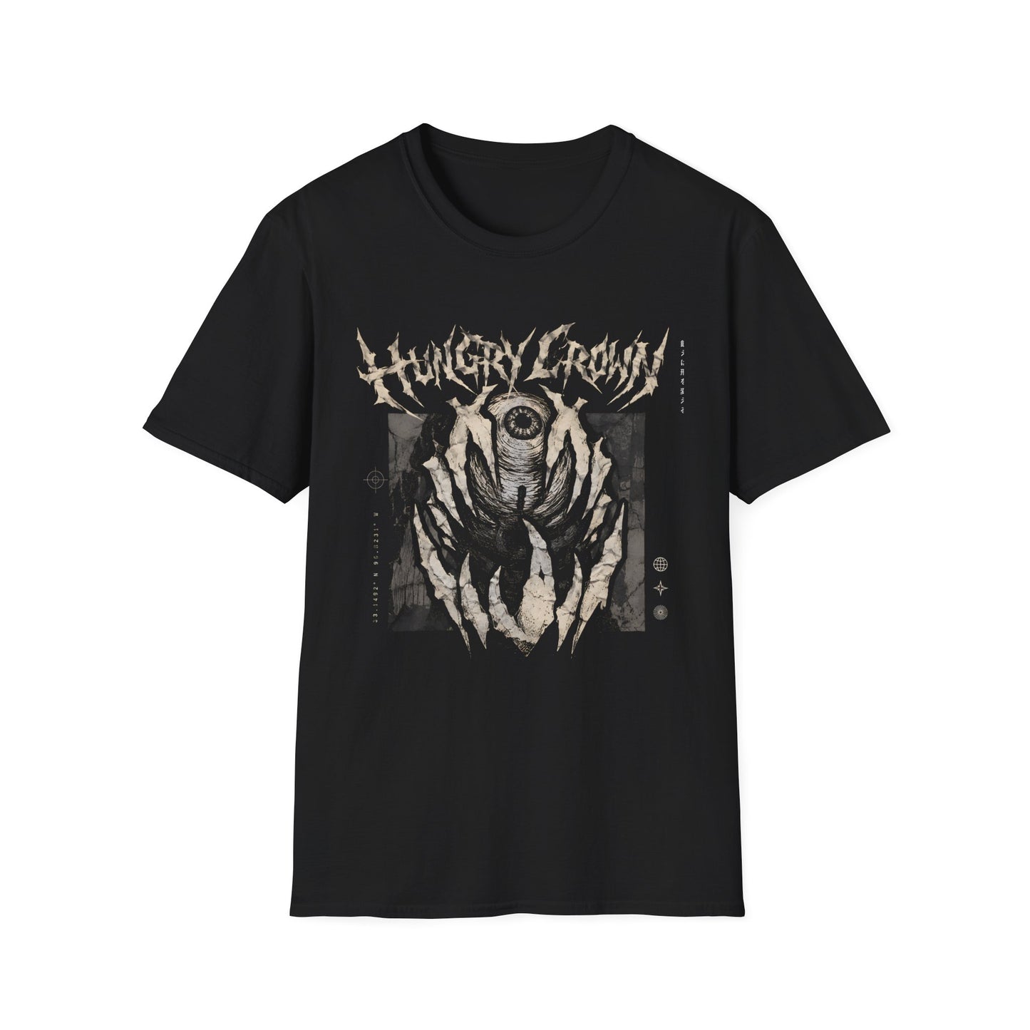 Hungry Crown Band Tee — Gothic Eye Graphic T-Shirt