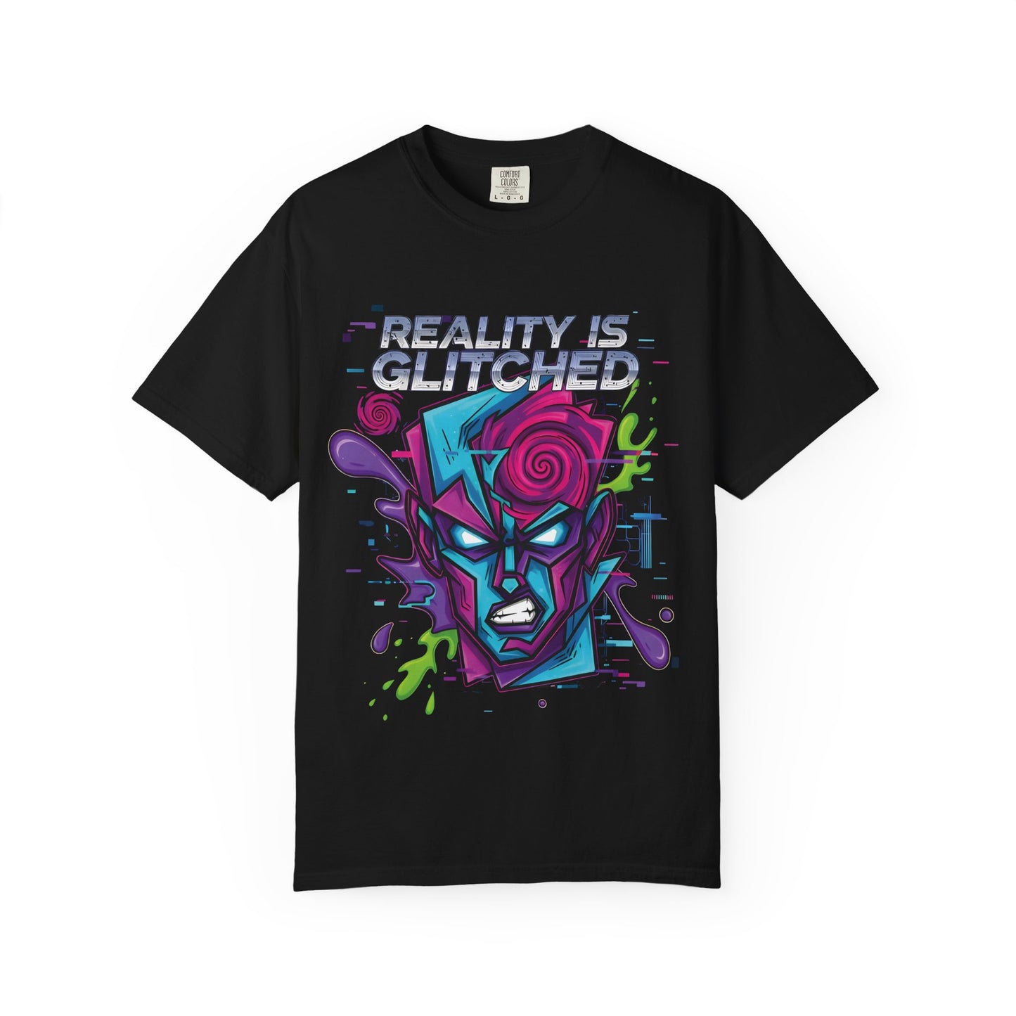 Reality Is Glitched Neon Retro Graphic Tee